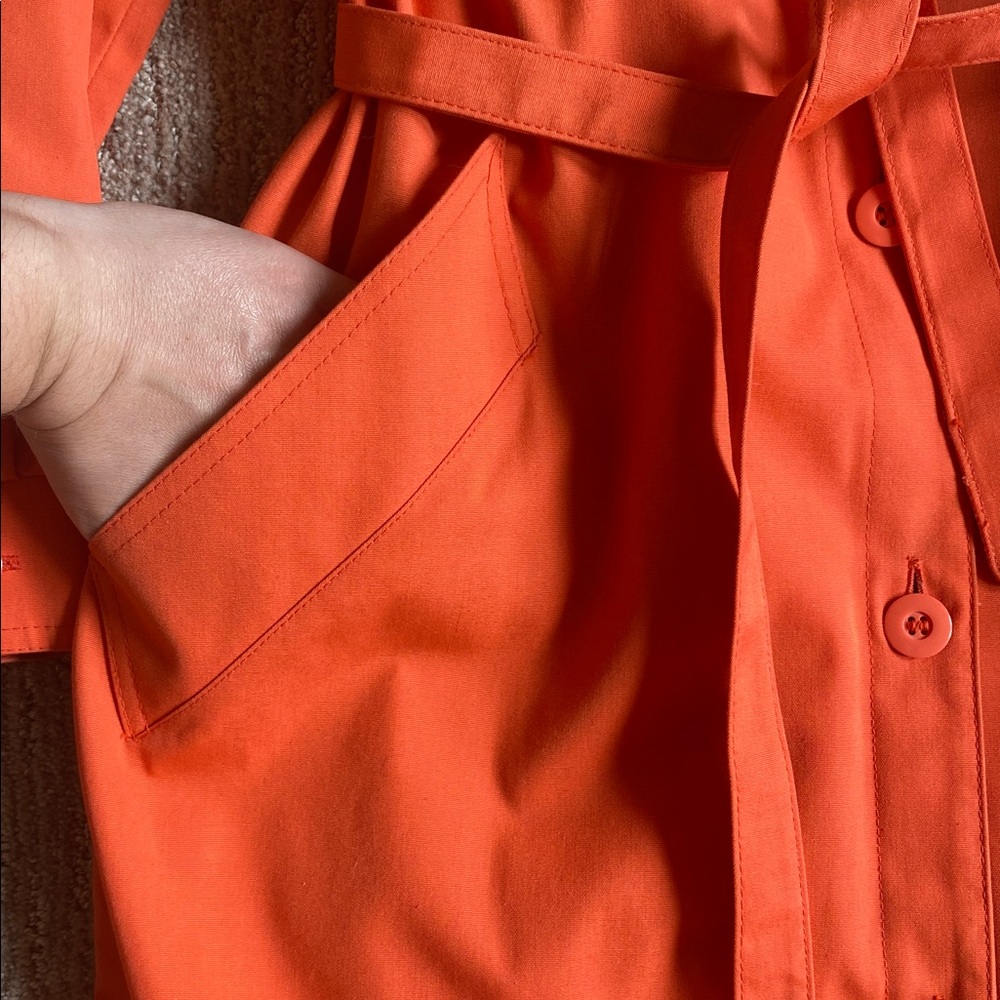 1970s Vintage London Fog Coral Orange Hooded Maincoat Weatherwear Rain Jacket - Picture 7 of 15